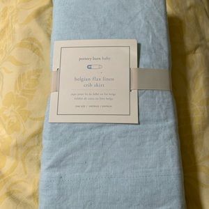 Sea glass Belgian Flax Linen Crib Skirt